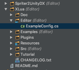参考Xlua example中Editor目录下的配置文件