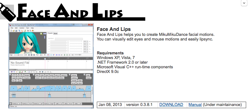 Face and lips不参加本次评测是其非主流应用方式，需要美术通过MikuMikuDance编辑器制作动作等，应用方向请参考【极乐净土】 